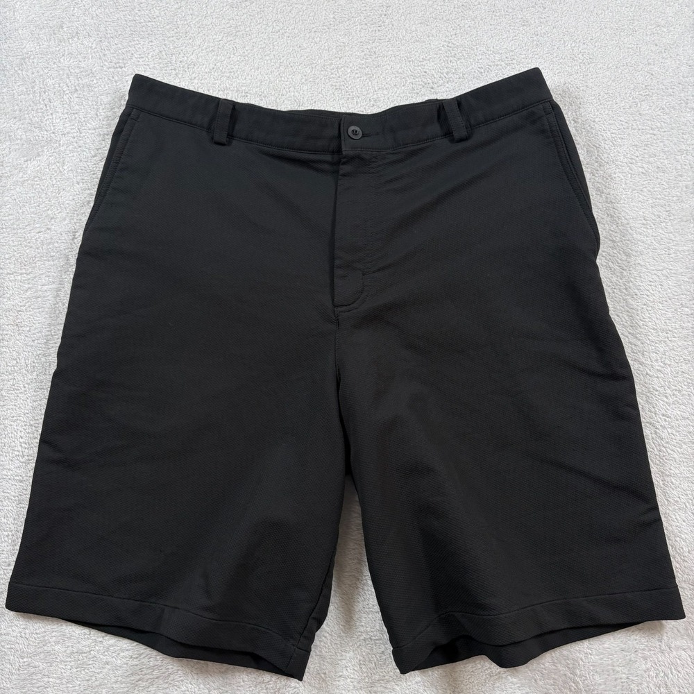Nike Golf Dri Fit Shorts Mens‎ 34 Black Texture Weave Flex Performance 9" Inseam